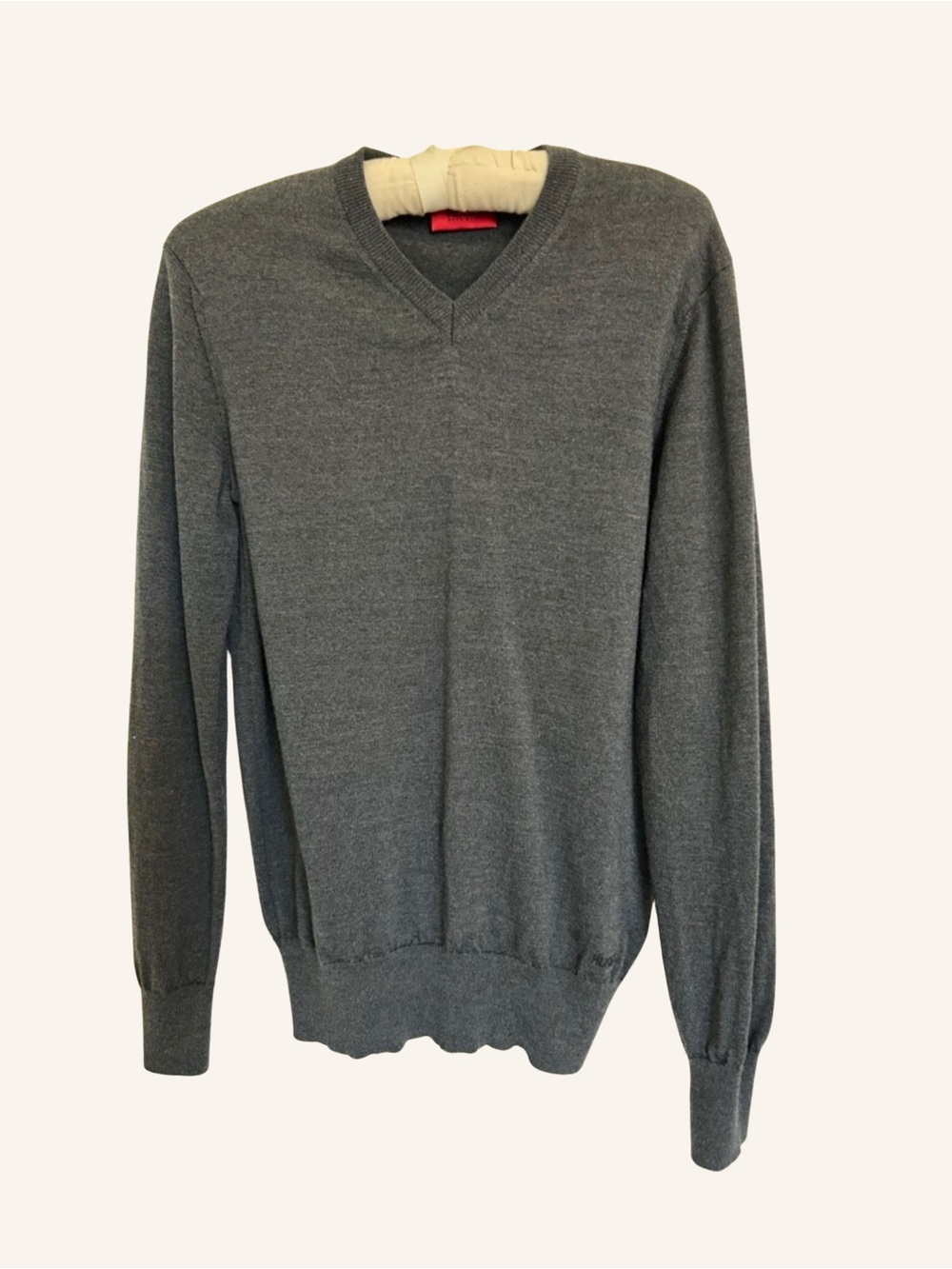 HUGO BOSS Gray Men's V‑Neck Sweater Size Small